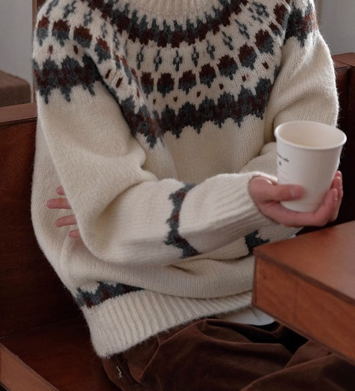 Tomáš – Vintage Kulatý Svetr pro Muže